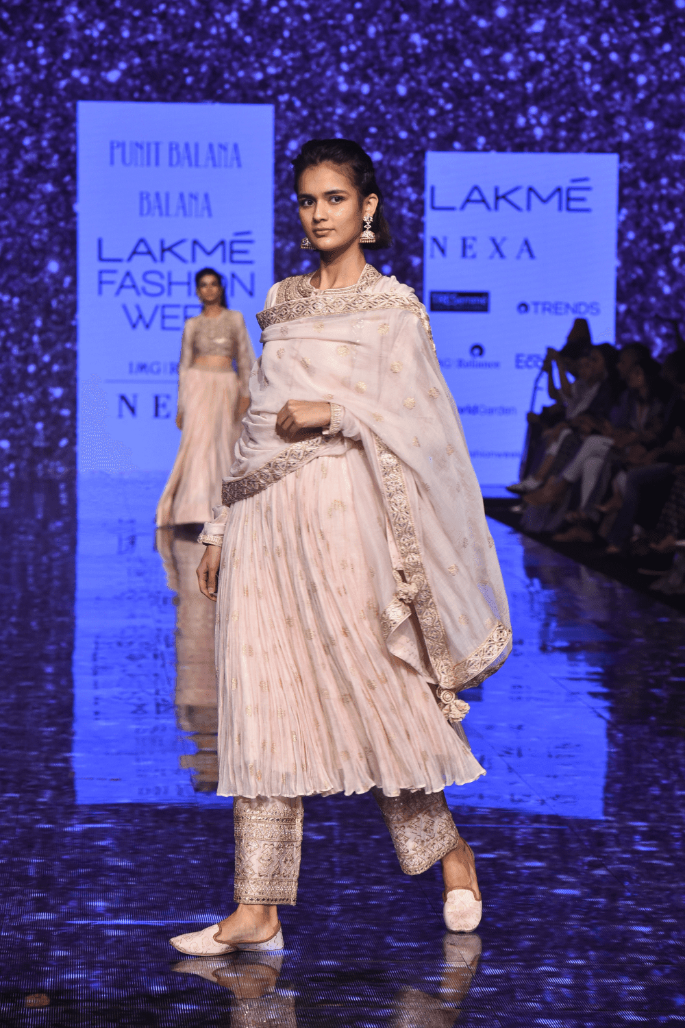 Pink O'Neck Anarkali With Heavy Pants & Marodi Gota Border Dupatta