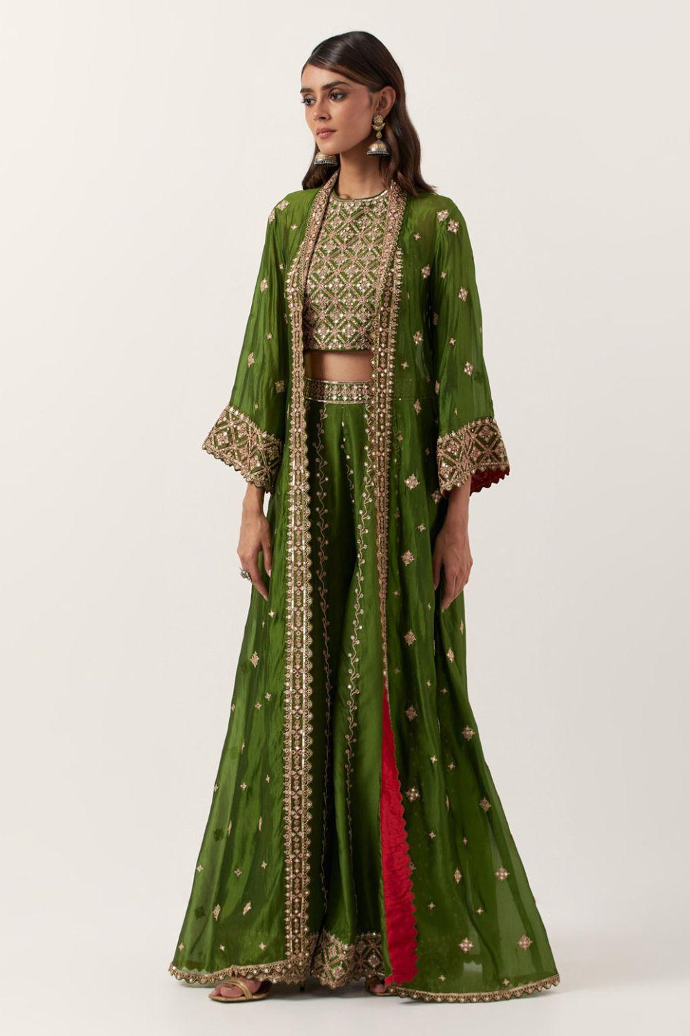 Pickle Green Cape Set