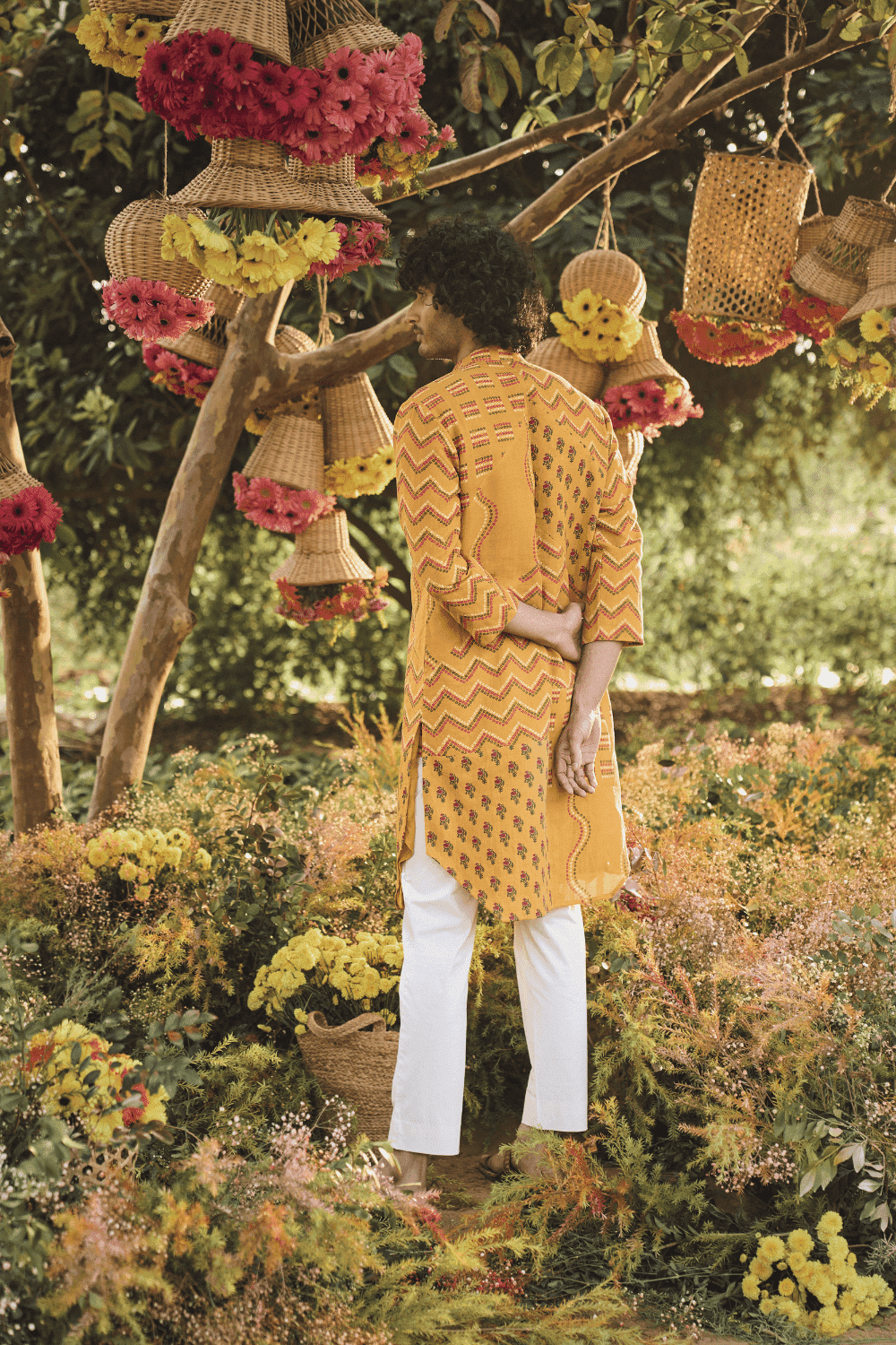 Mustard Printed Kurta Set