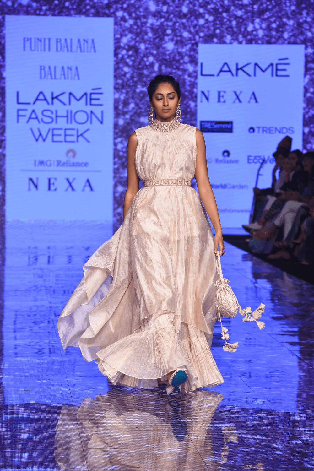 Pink Organza Silk Asymmetric Dress With Sharara & Belt