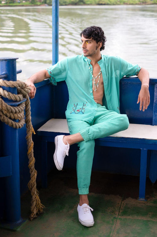 Turquoise Cotton Shirt