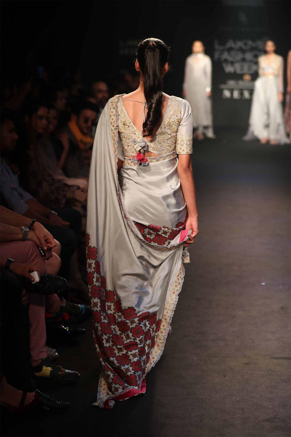 Printed Saree With Embroidered Blouse