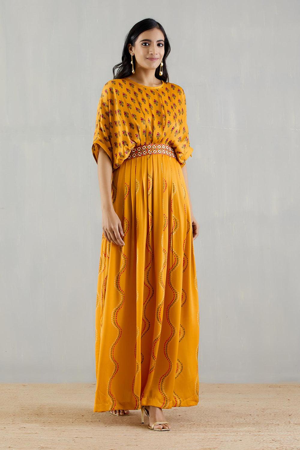 Mustard Waist Belt Dress
