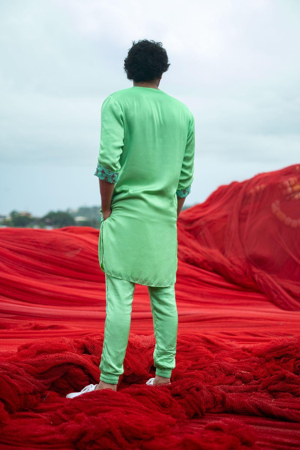 Turquoise Kurta With  Pants