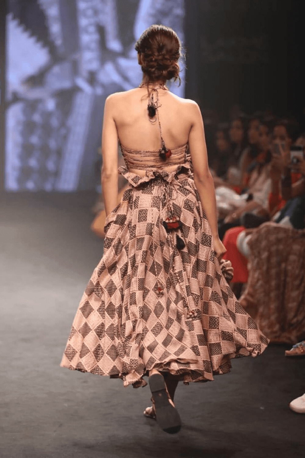 Printed Skirt With Halter Neck Top