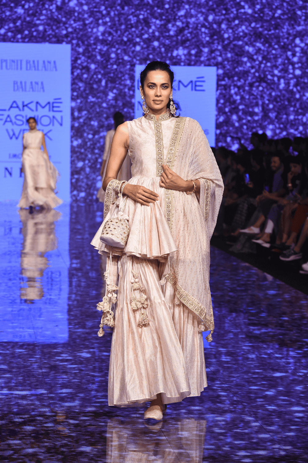 Pink Kedia Top With Hand Embroidery Teamed With Sharara & Dupatta