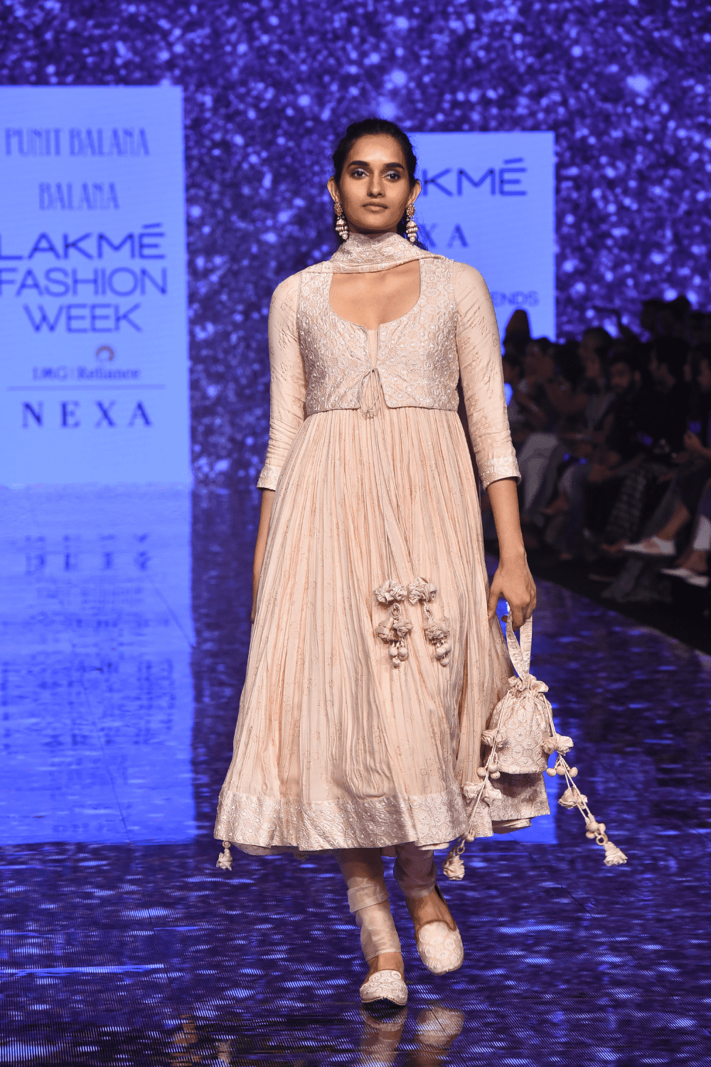 Pink Resham Work Anarkali With Fully Embroidered Jacket & Dupatta
