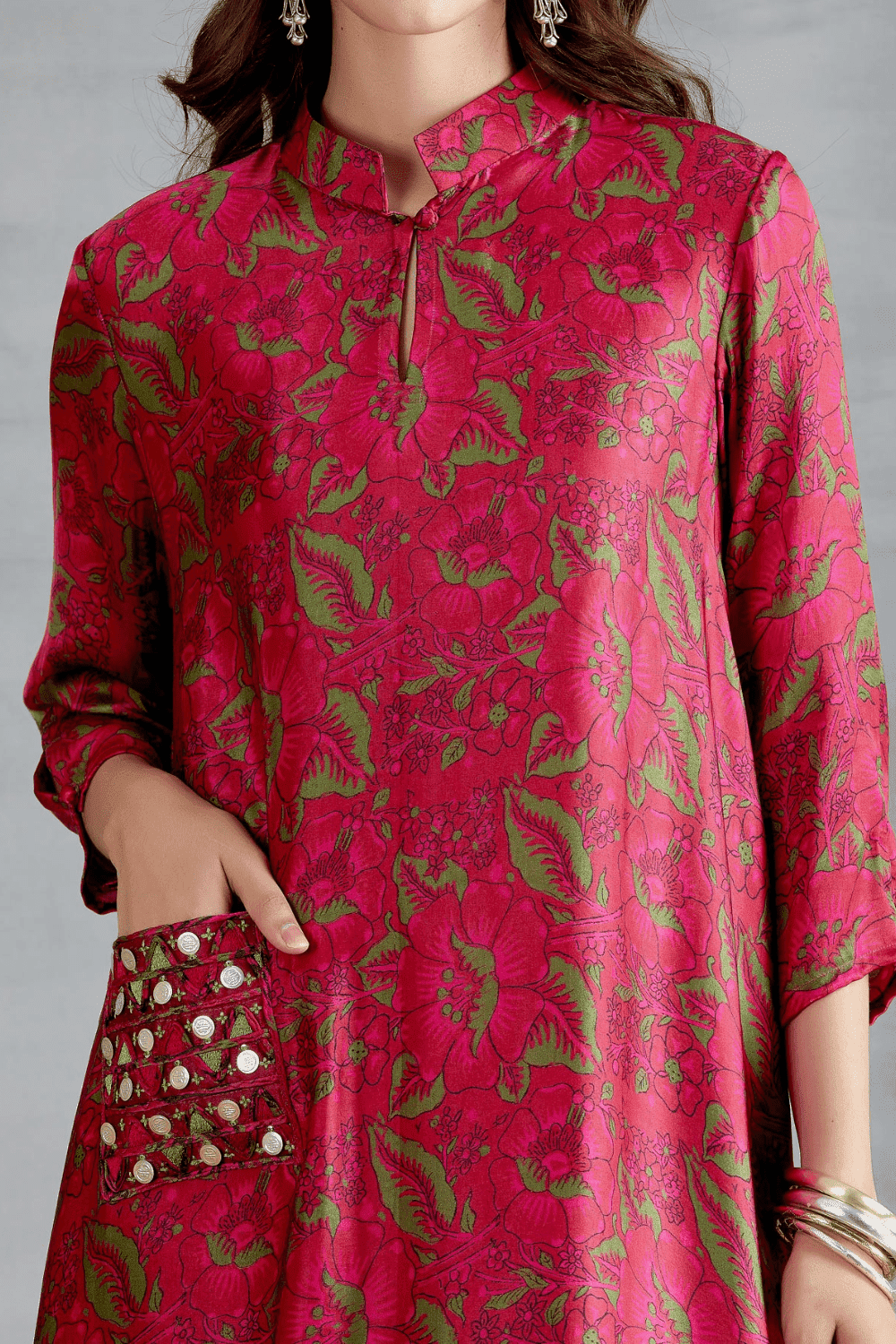 Printed Tunic With Coin Work