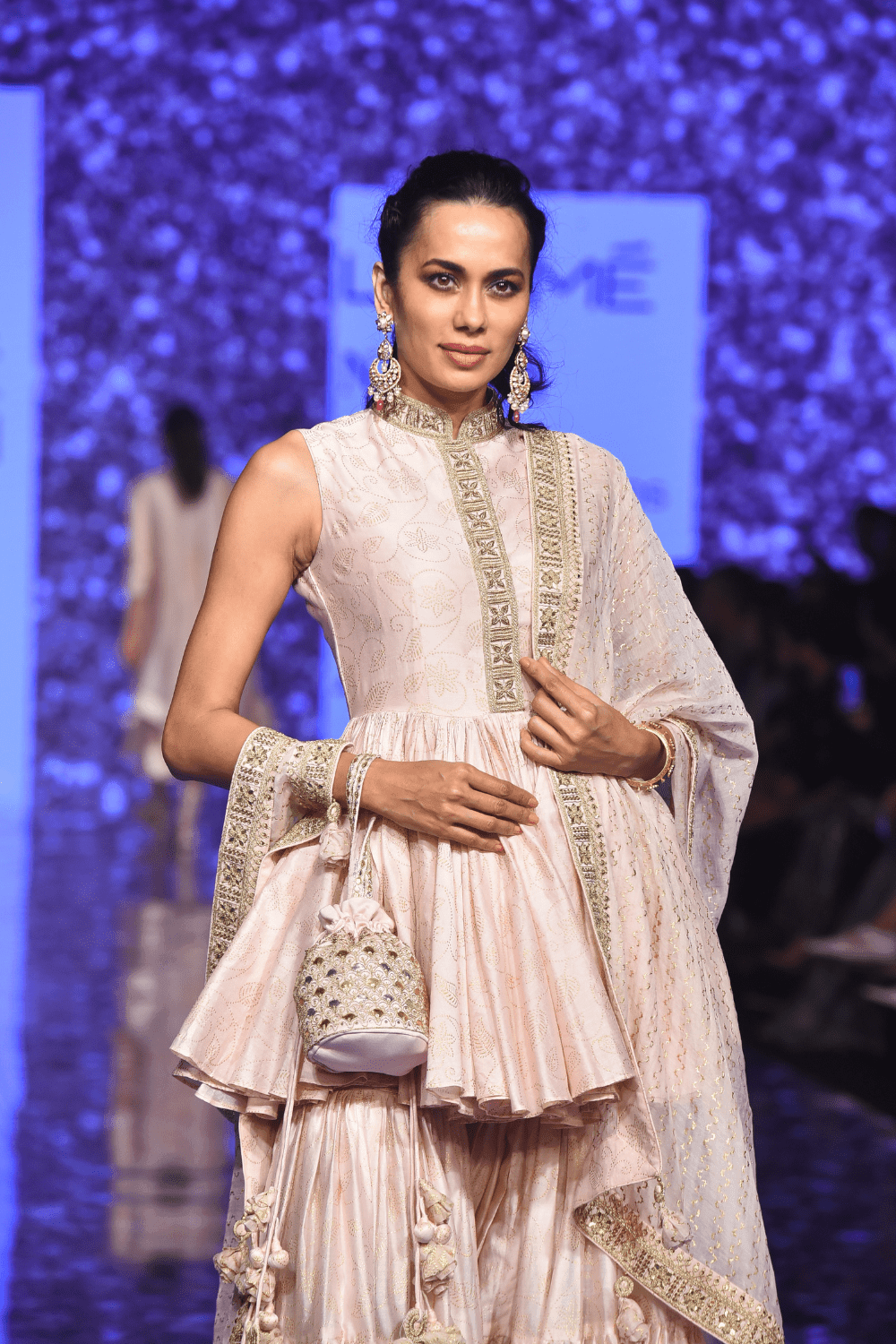 Pink Kedia Top With Hand Embroidery Teamed With Sharara & Dupatta