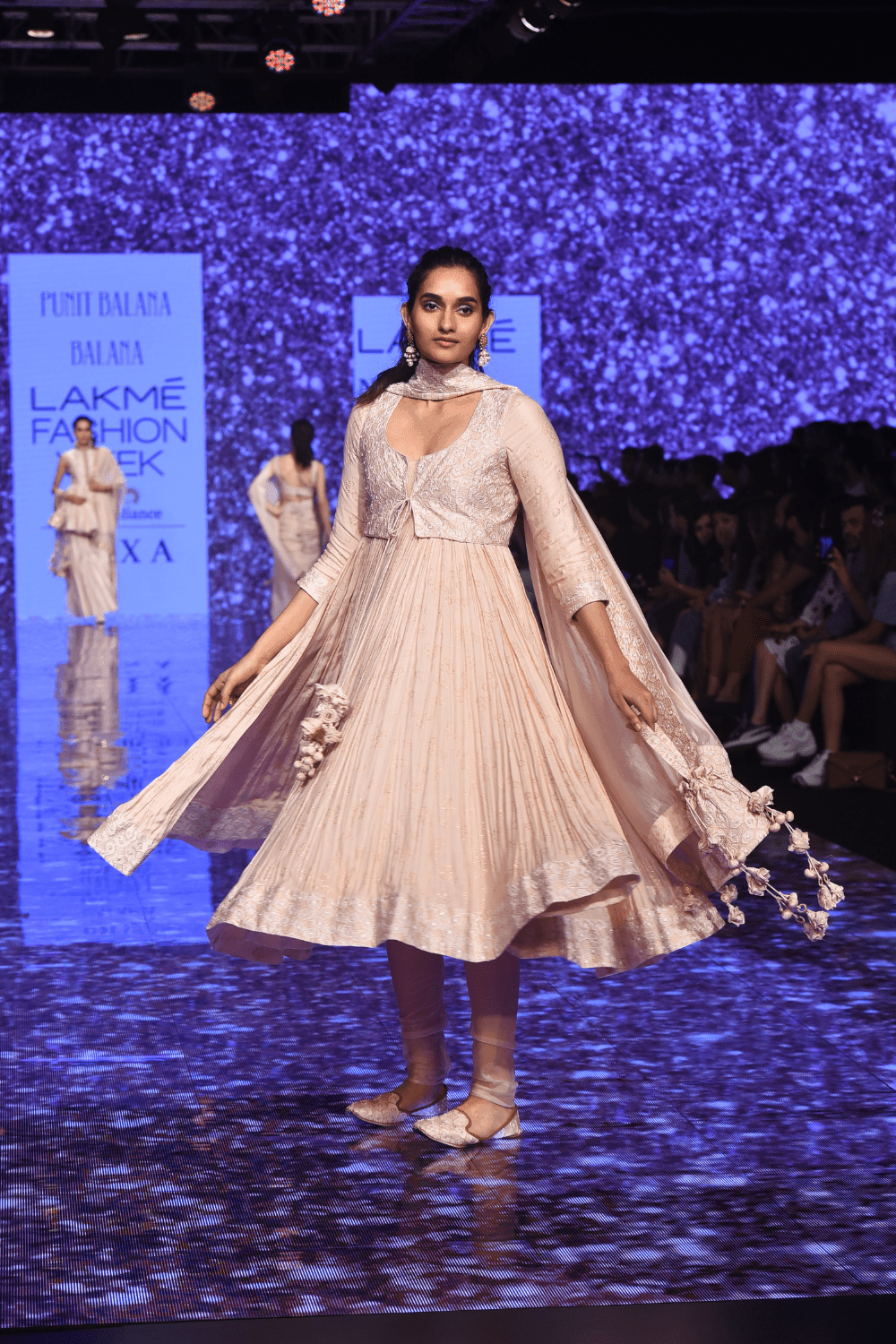 Pink Resham Work Anarkali With Fully Embroidered Jacket & Dupatta
