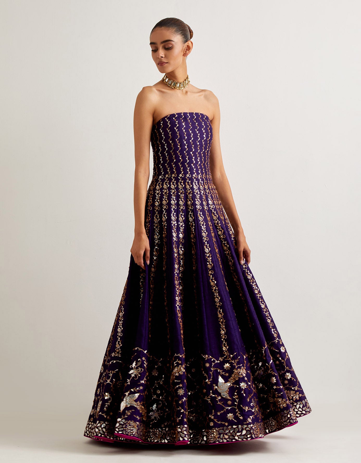 Baingani Off Shoulder Anarkali