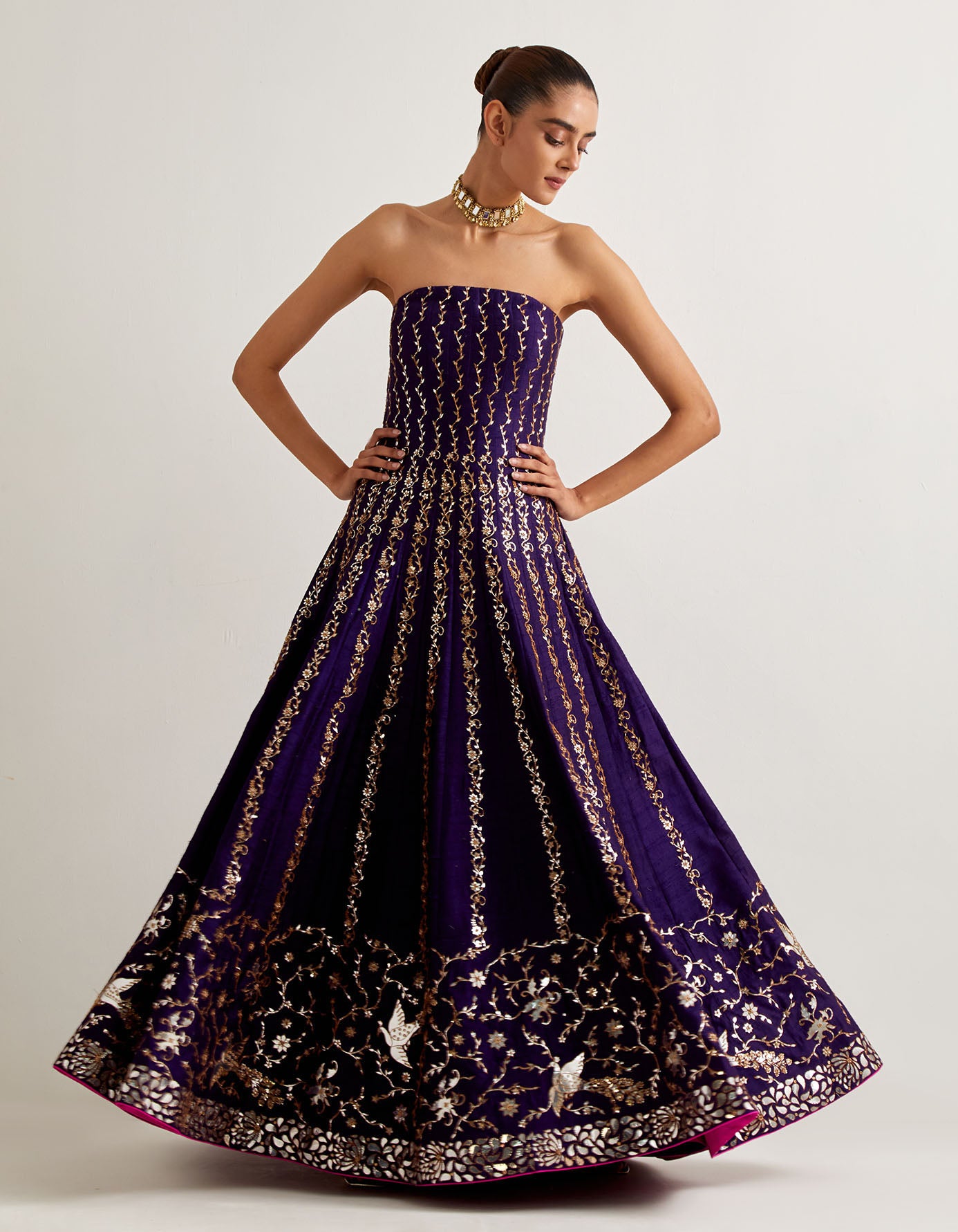 Baingani Off Shoulder Anarkali