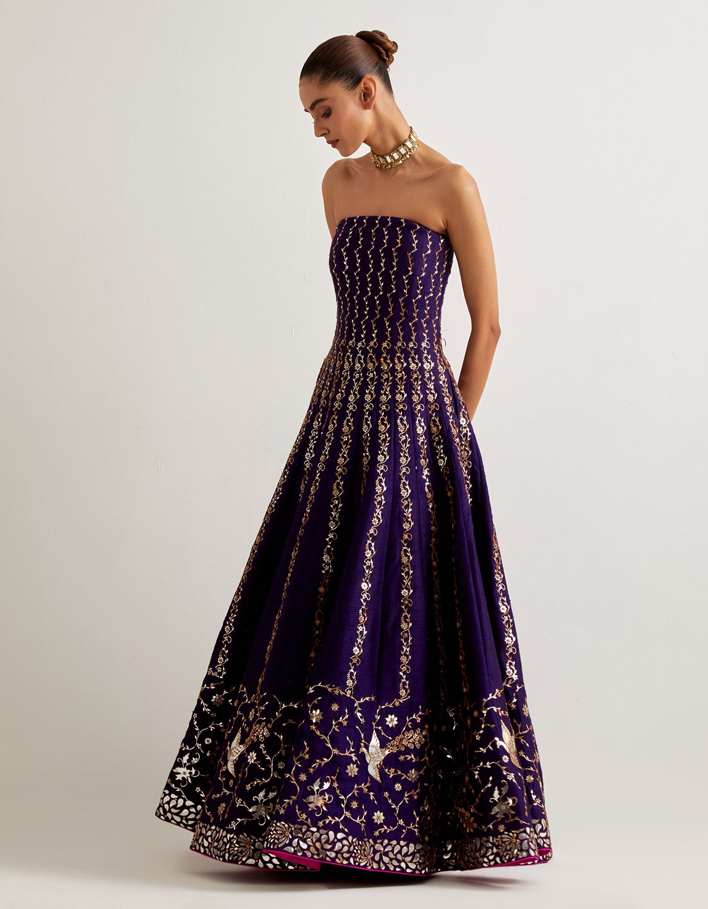 Baingani Off Shoulder Anarkali