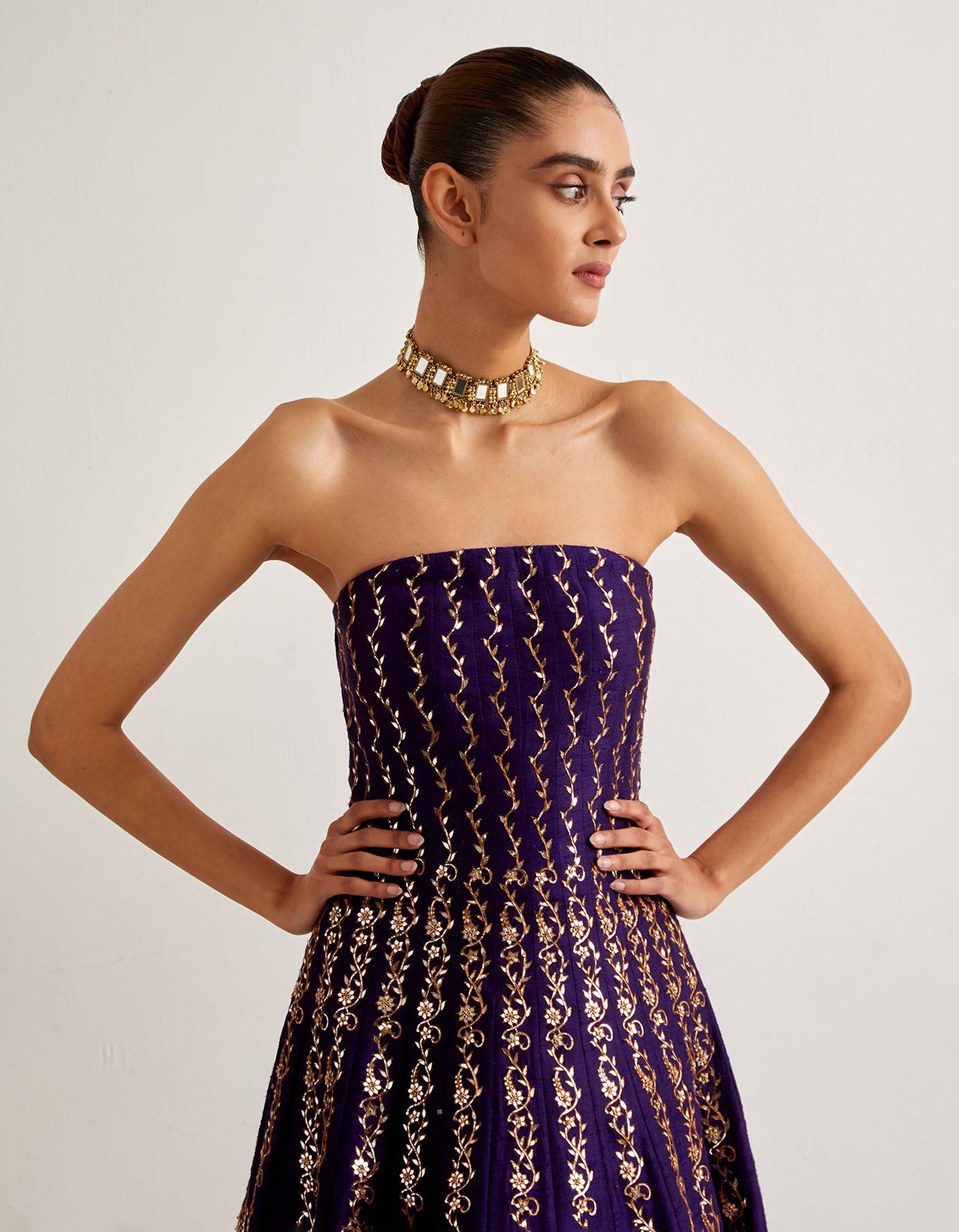 Baingani Off Shoulder Anarkali