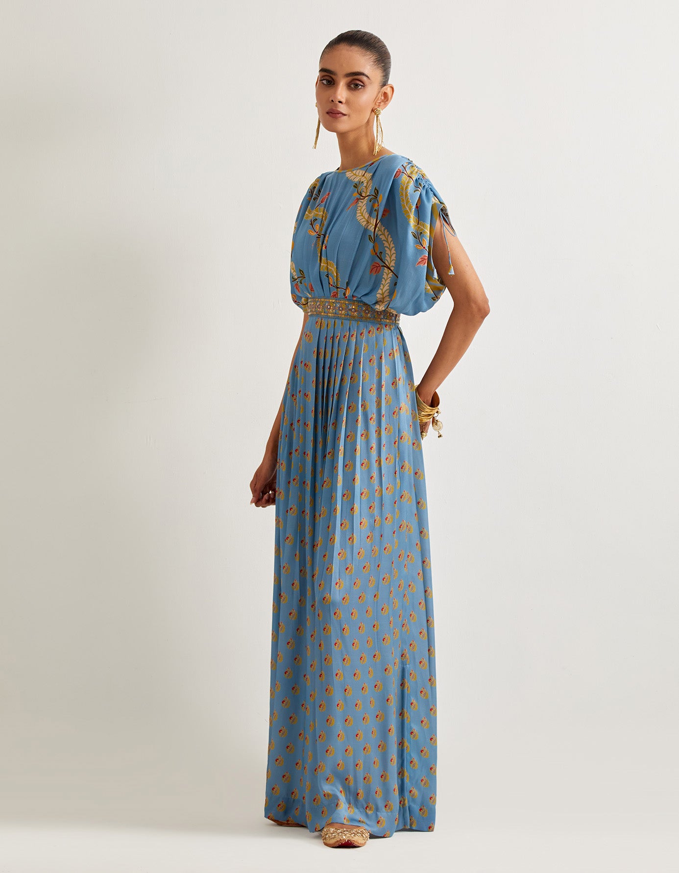 Mist Blue Waistbelt Dress