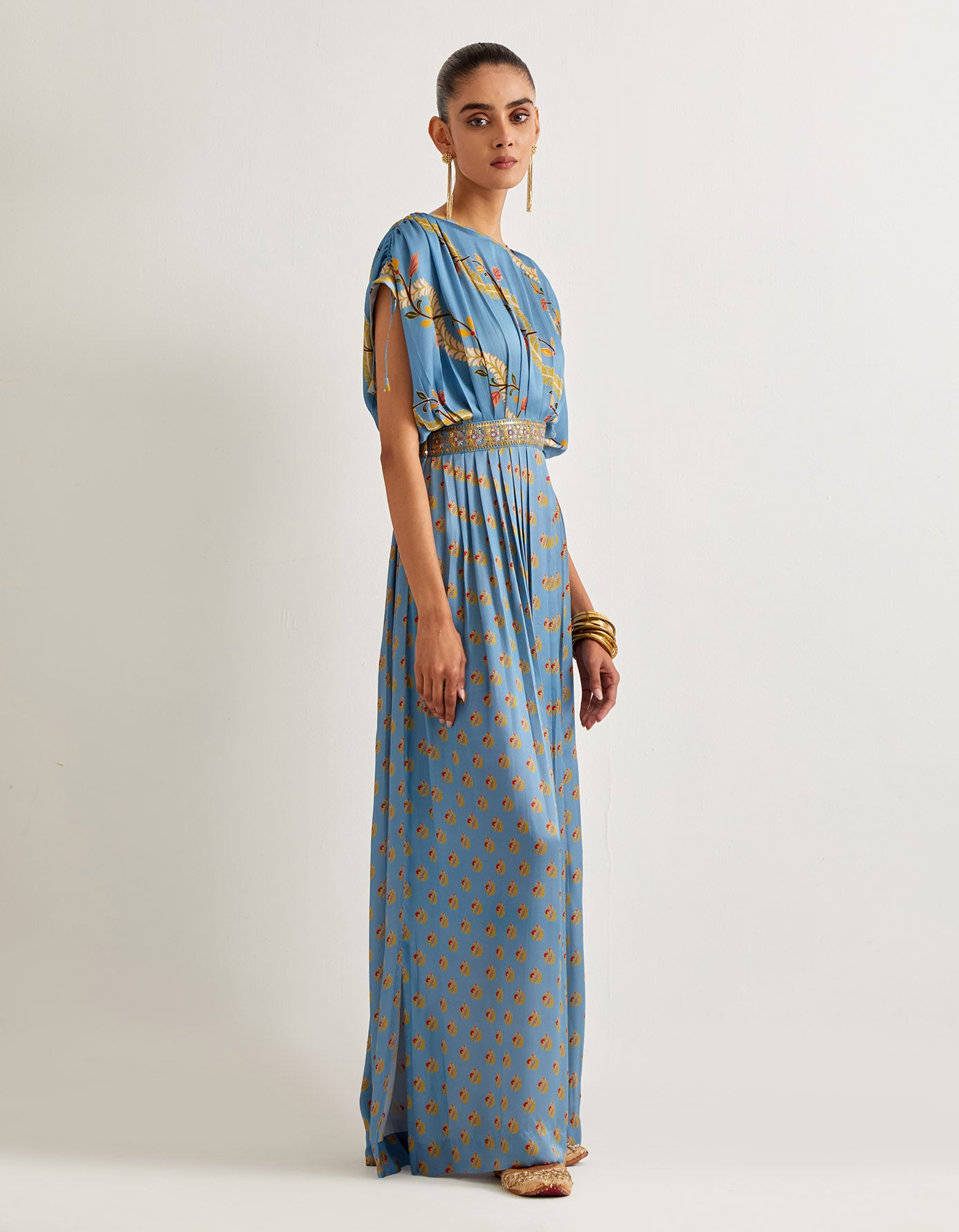 Mist Blue Waistbelt Dress