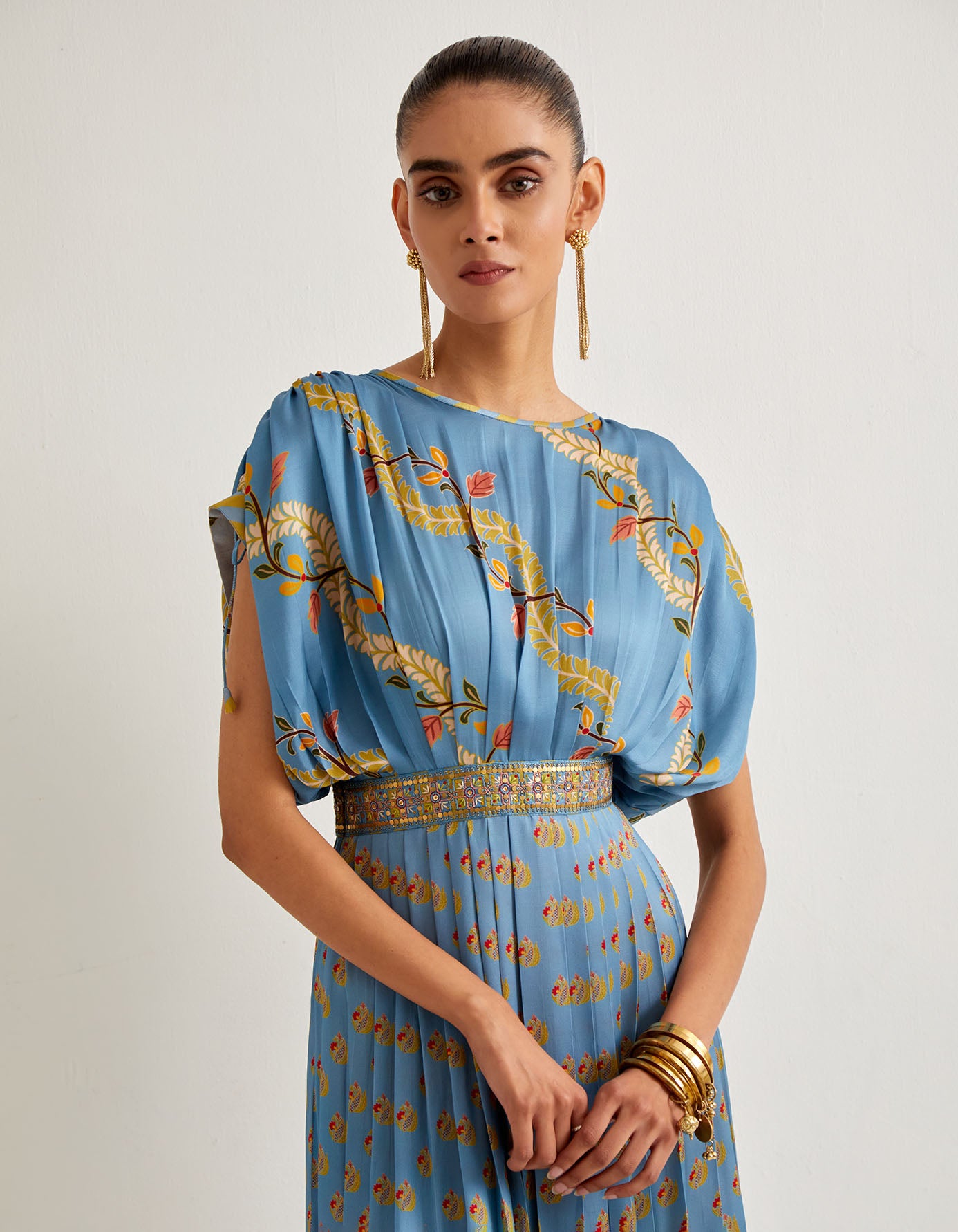 Mist Blue Waistbelt Dress