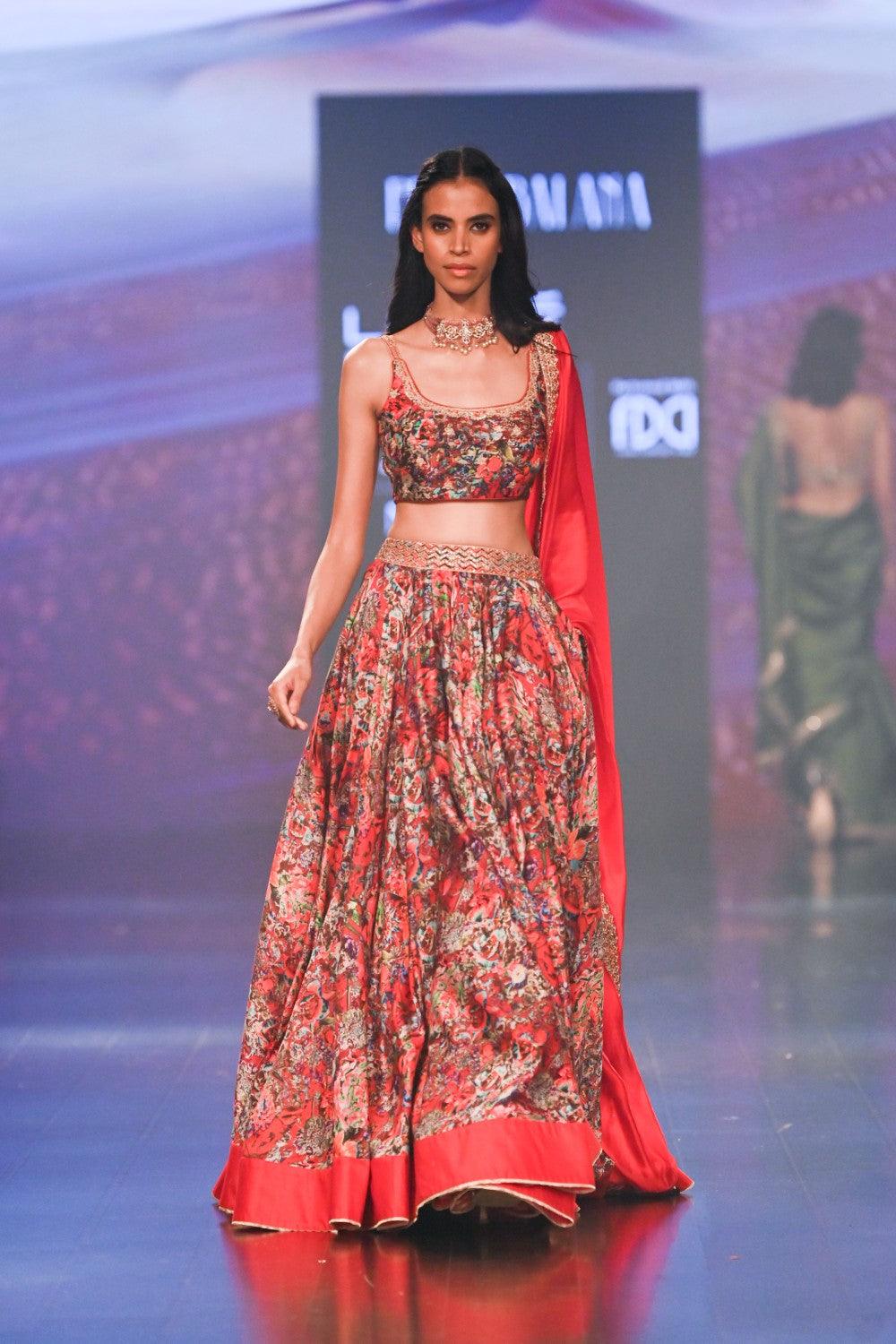 Surkh Laal  Lehenga Set