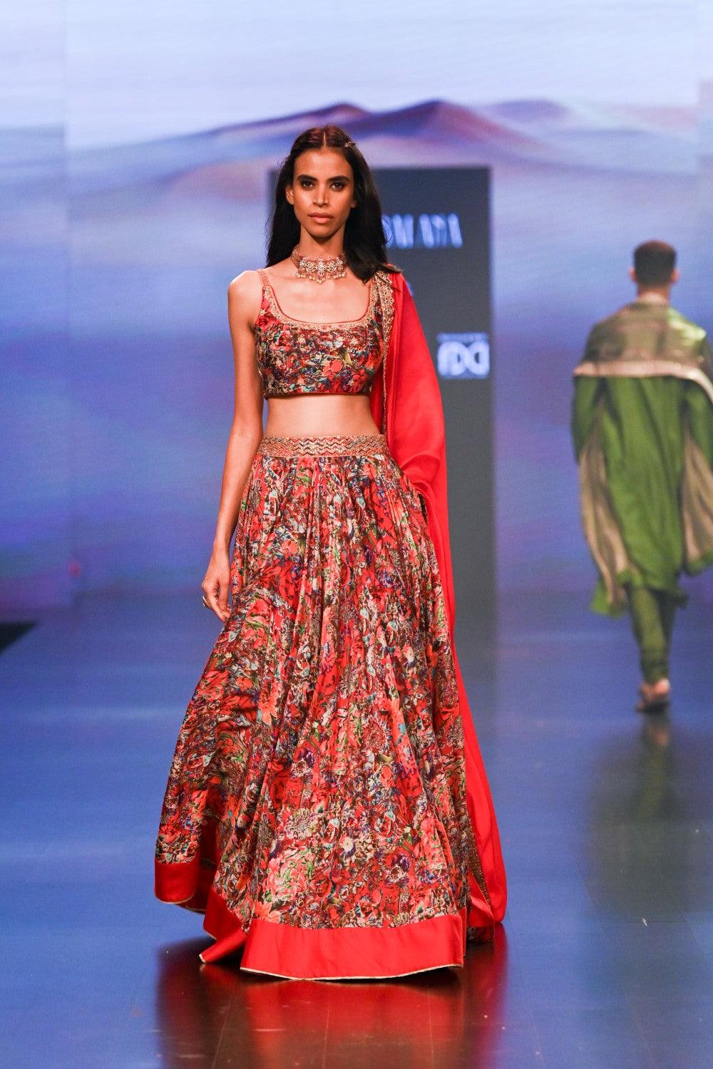 Surkh Laal  Lehenga Set