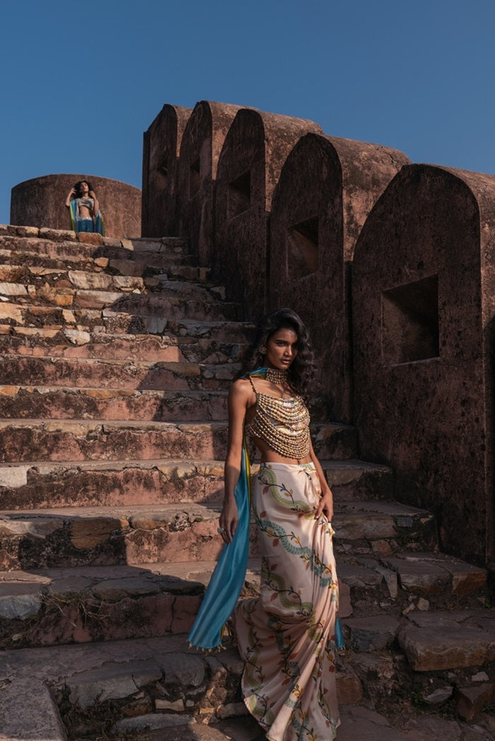 Noor Drape Skirt set