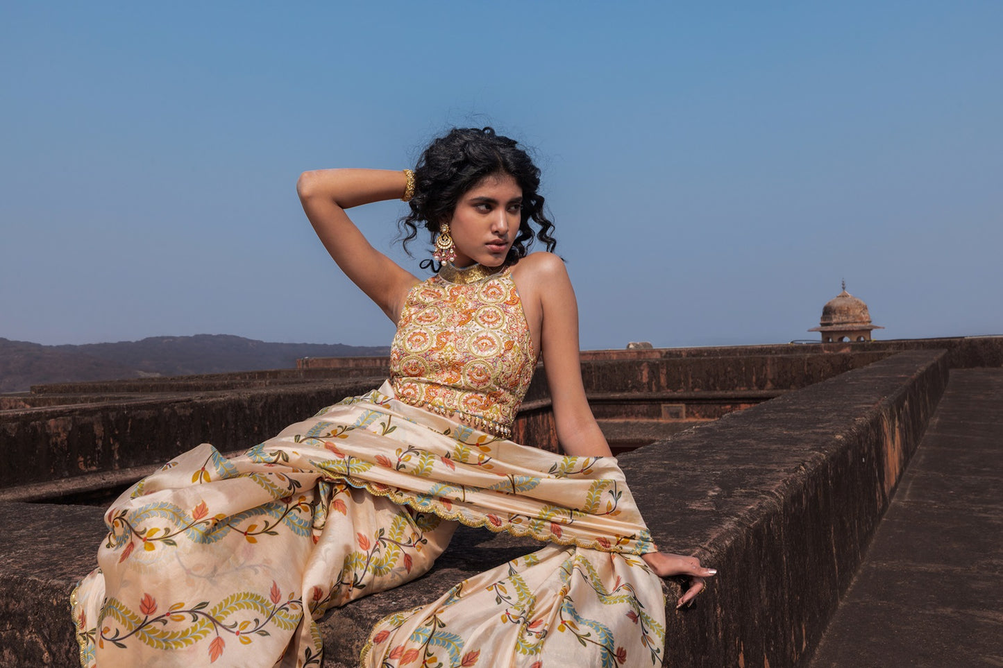 Classic Printed Saree Set