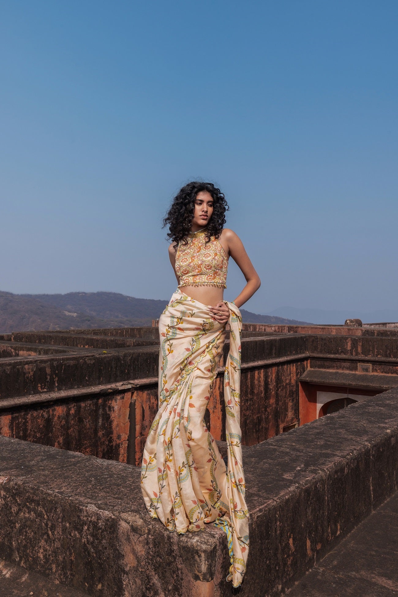 Classic Printed Saree Set