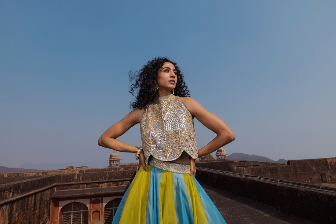 Artistic Scallop top and skirt