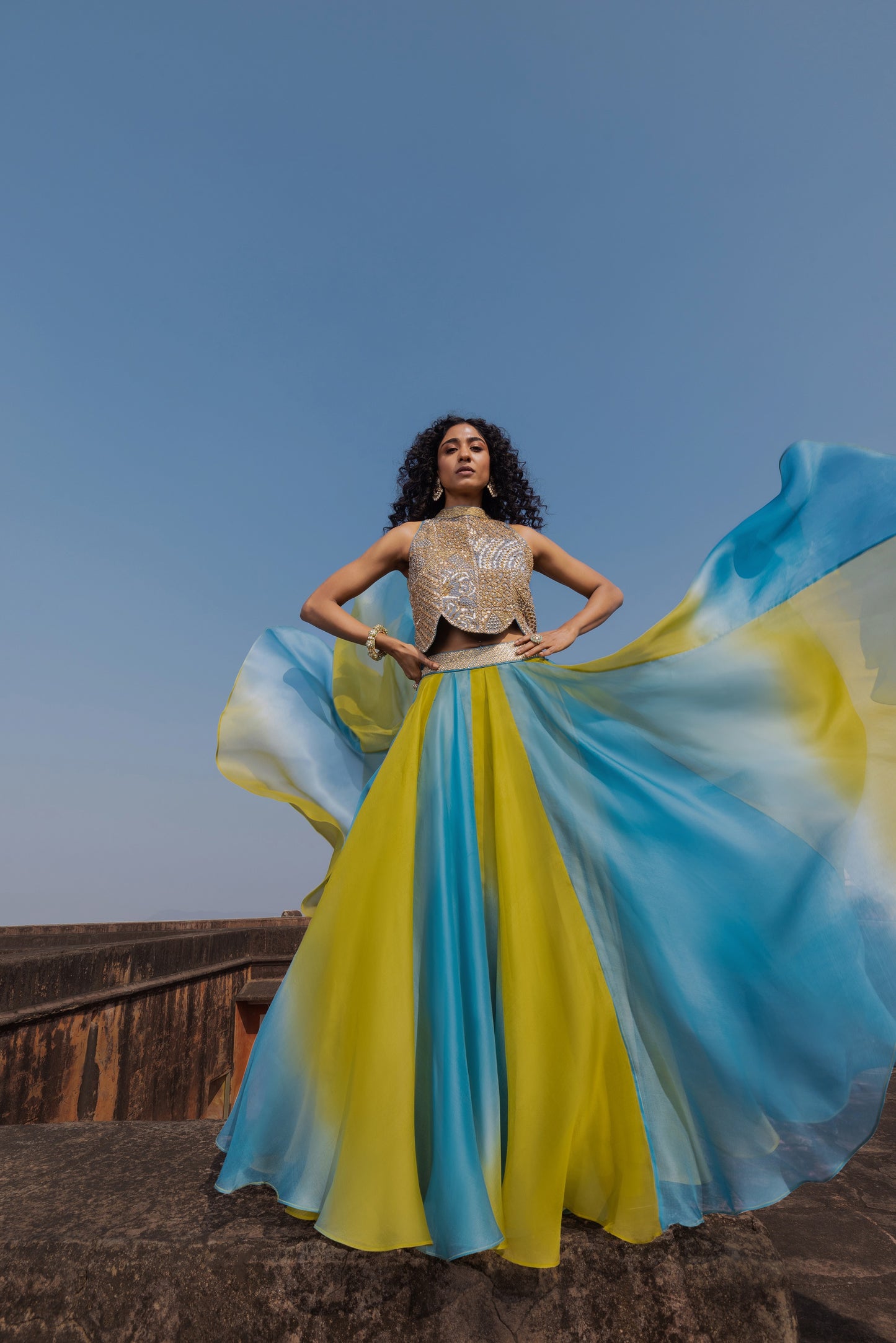 Artistic Scallop top and skirt