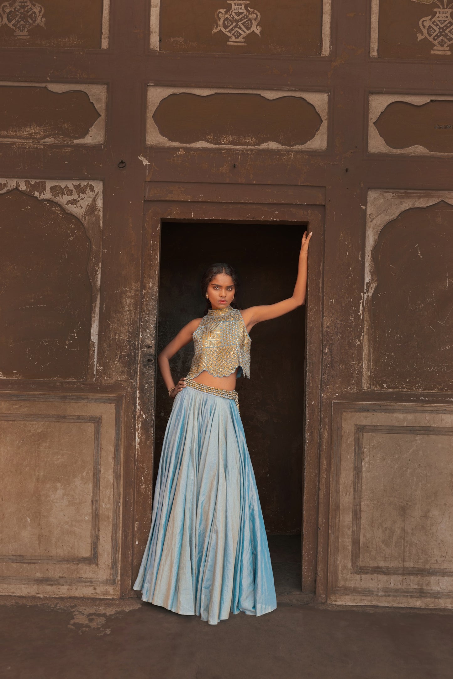 Artistic Coin top and Skirt