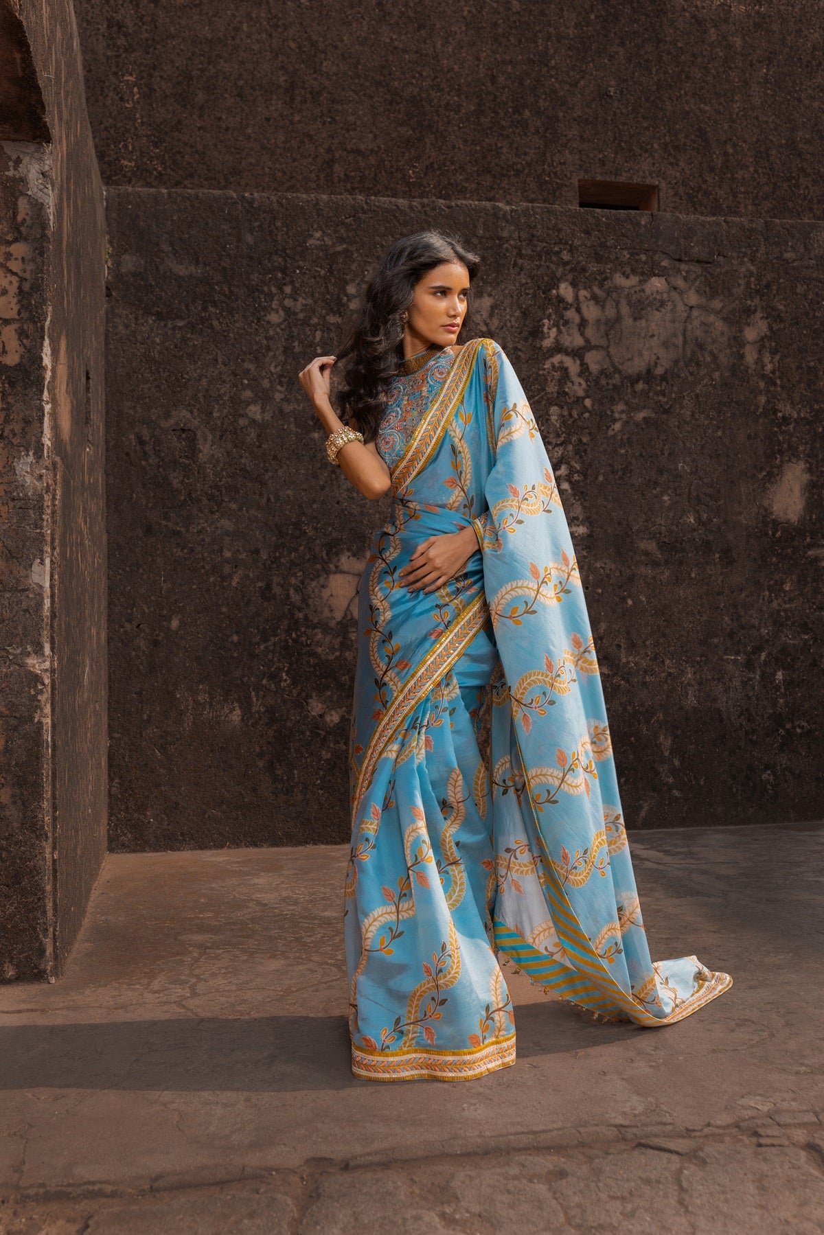 Classic Printed Saree Set