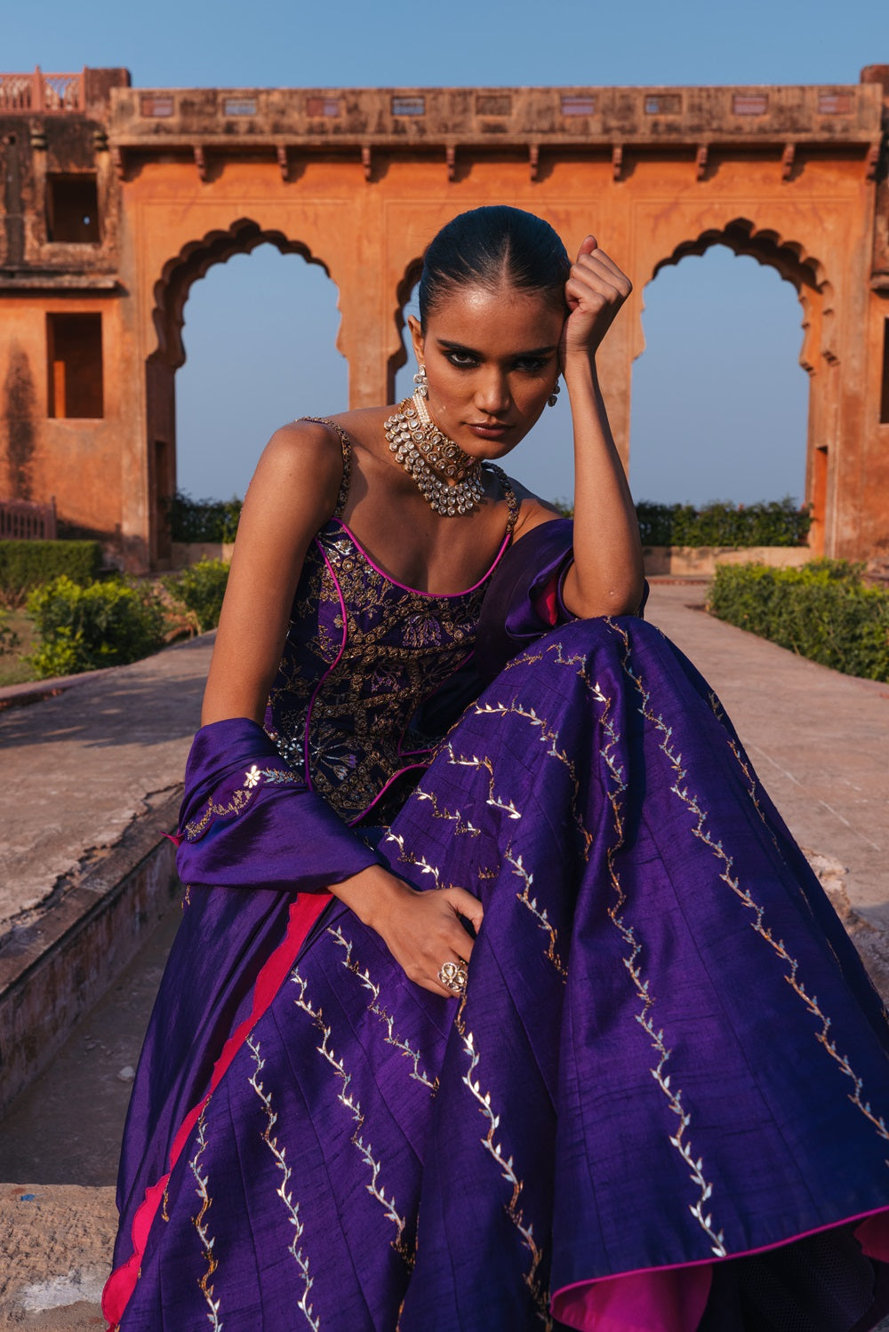 Baingani Chadi Lehenga set