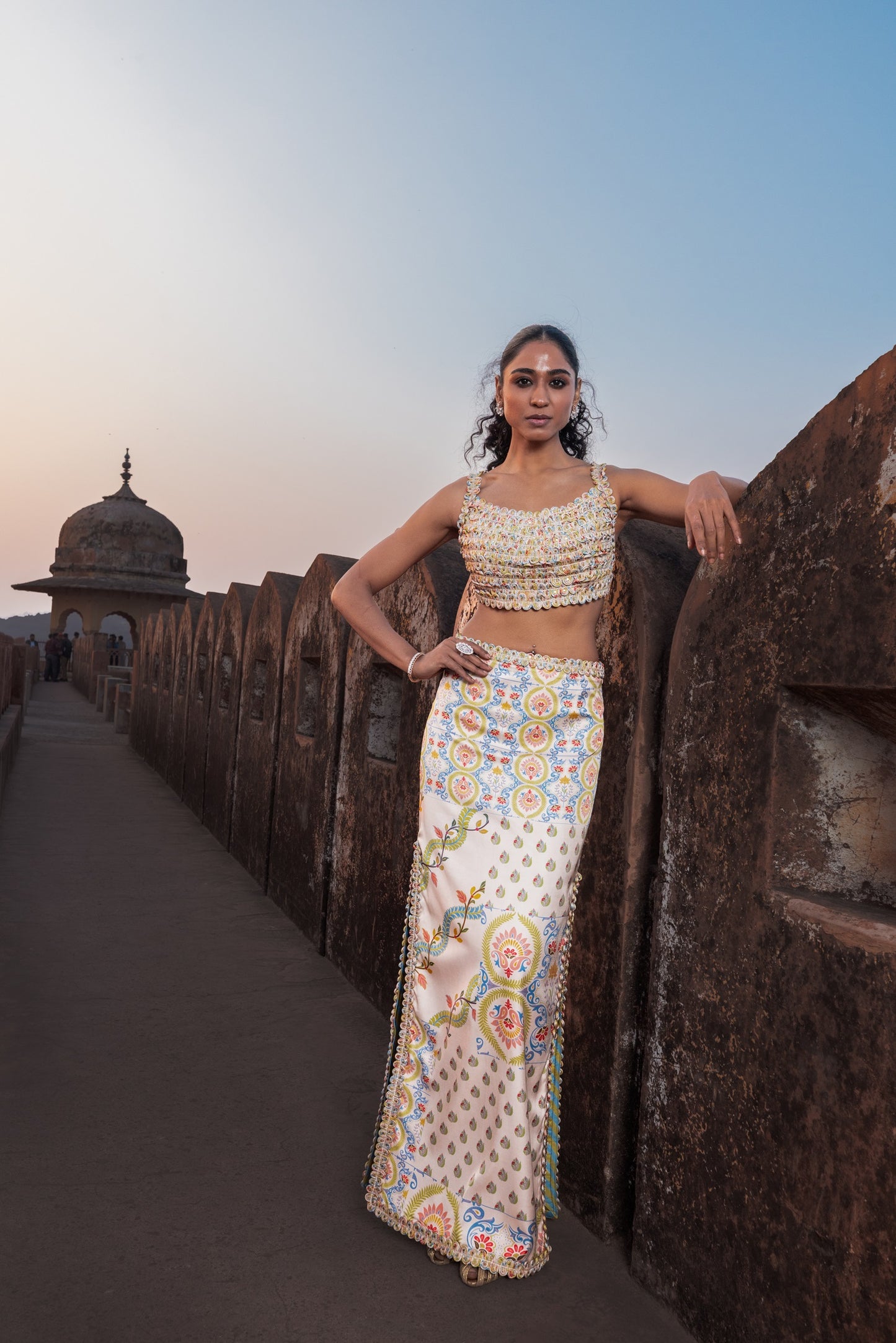 Buttercup Printed Crop Top Skirt Set