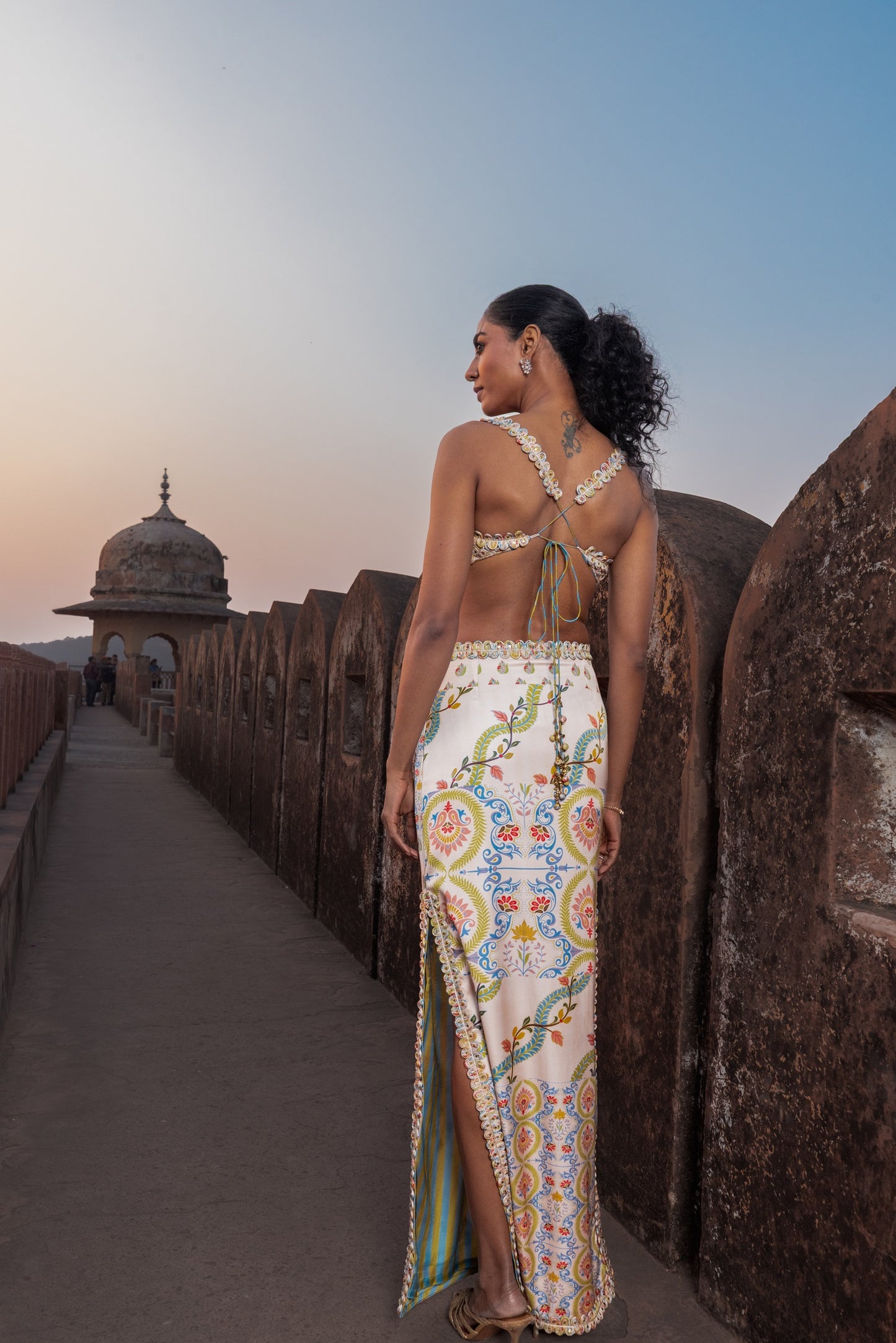 Buttercup Printed Crop Top Skirt Set