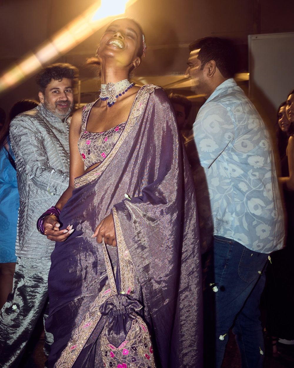 Mettalic Tissue Saree