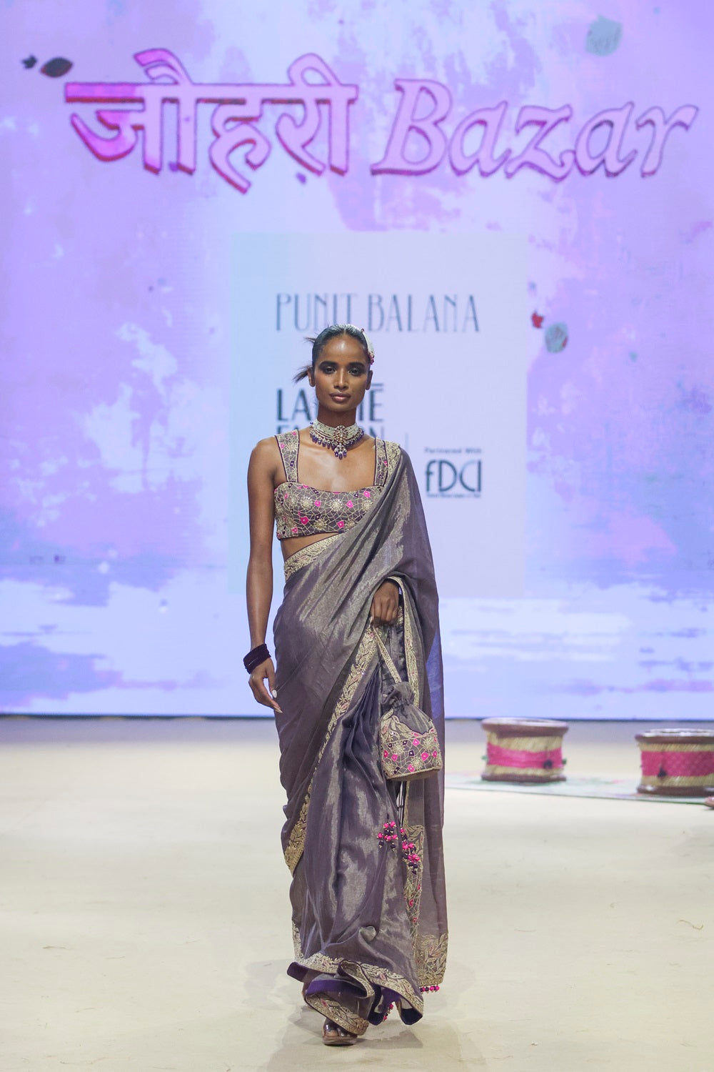 Mettalic Tissue Saree