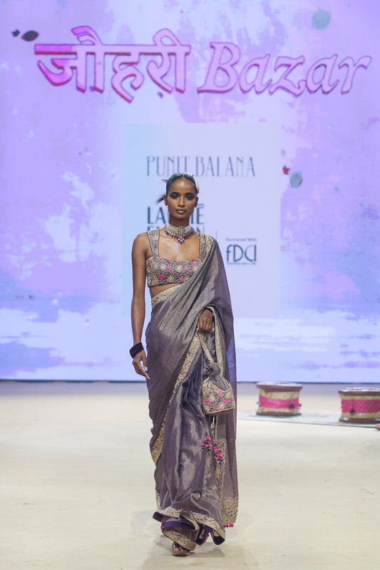 Mettalic Tissue Saree