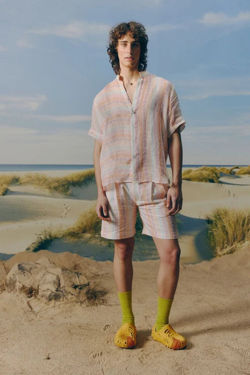 Printed Linen Shorts