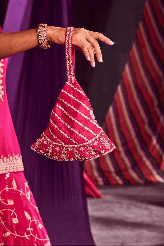Pink Marodi & Zardozi Embroidered Potli