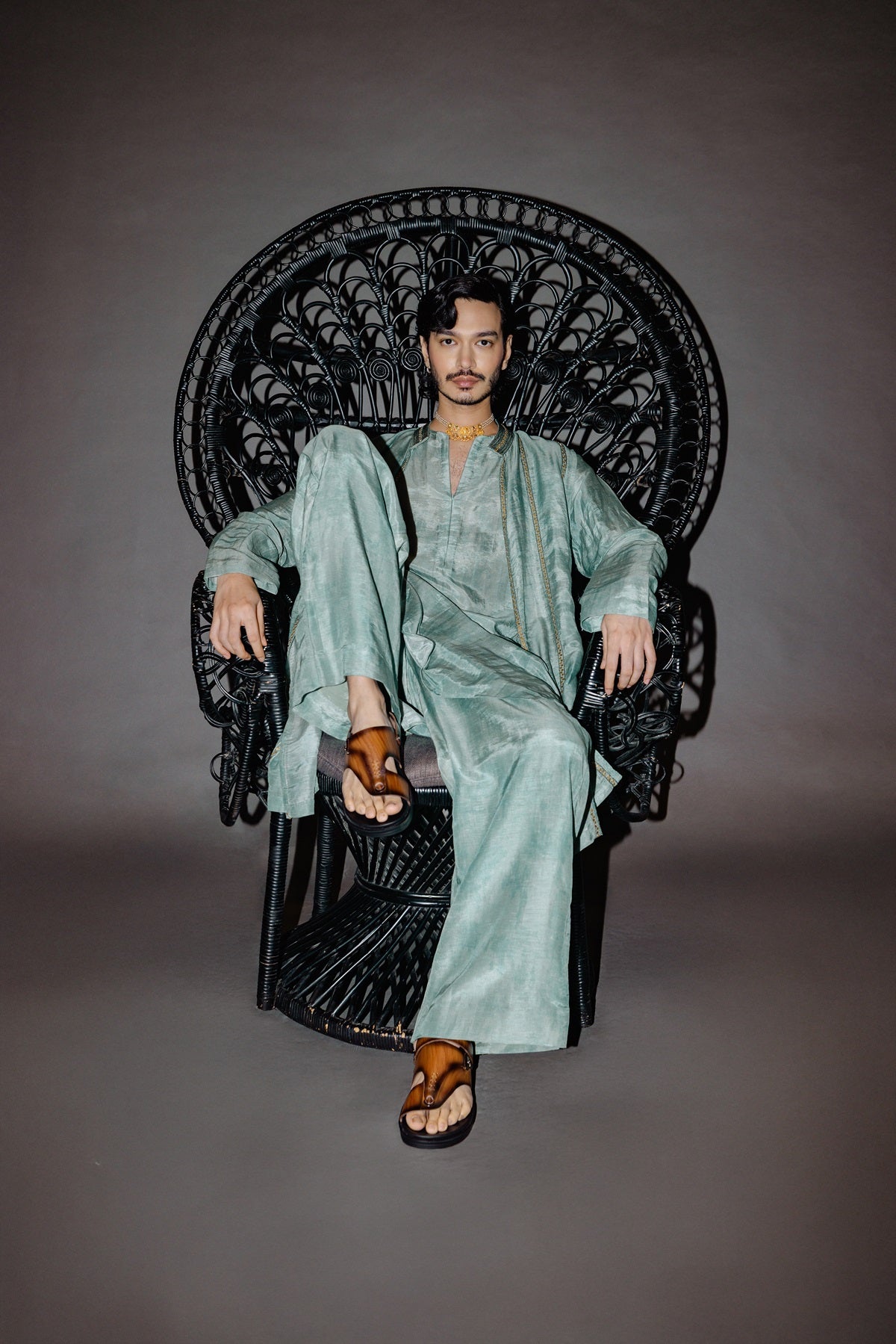 Sage Green Jacket Kurta Set