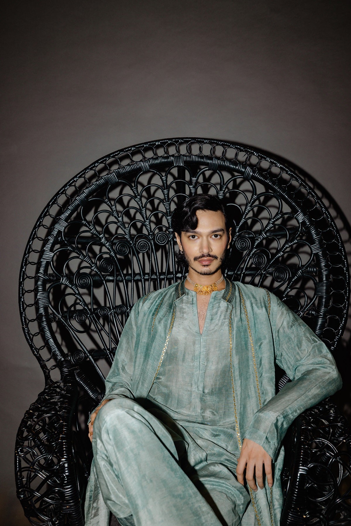Sage Green Jacket Kurta Set