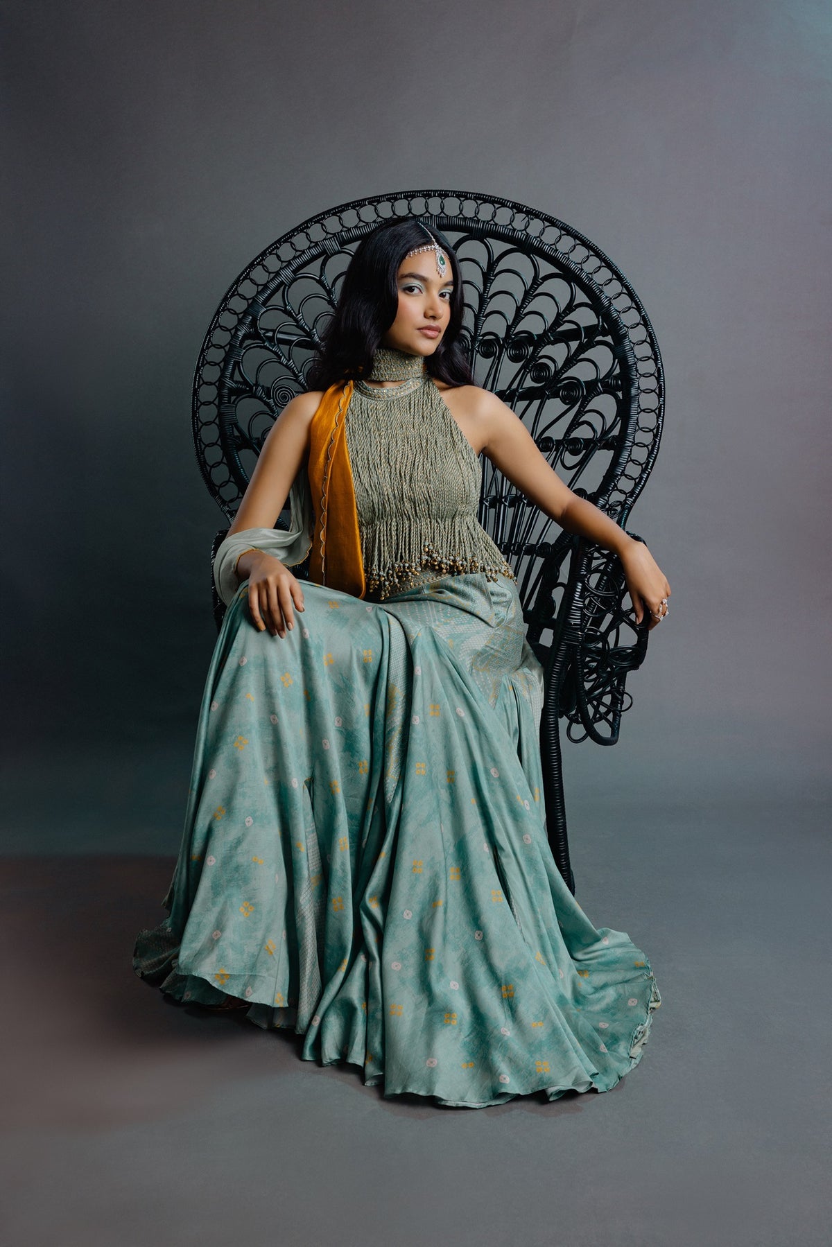 Sage Green Skirt Set