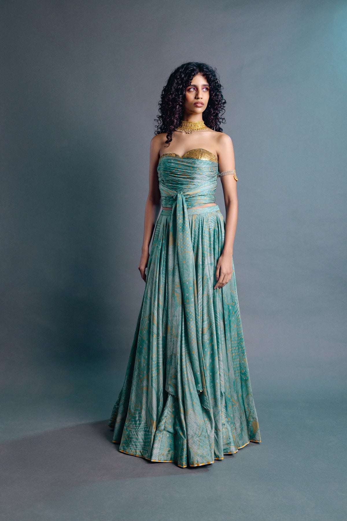 Sage Green Corset Skirt Set
