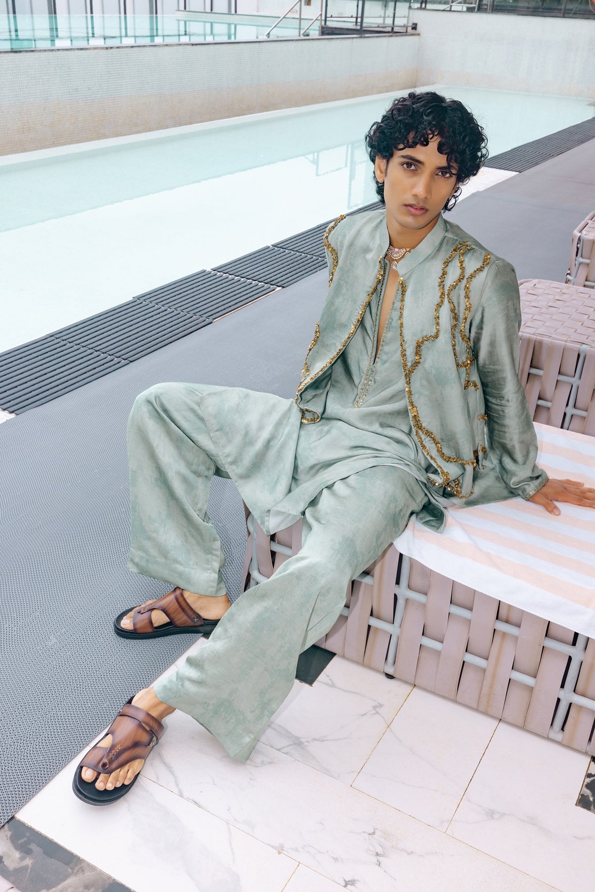 Sage Green Moh Bundi Set