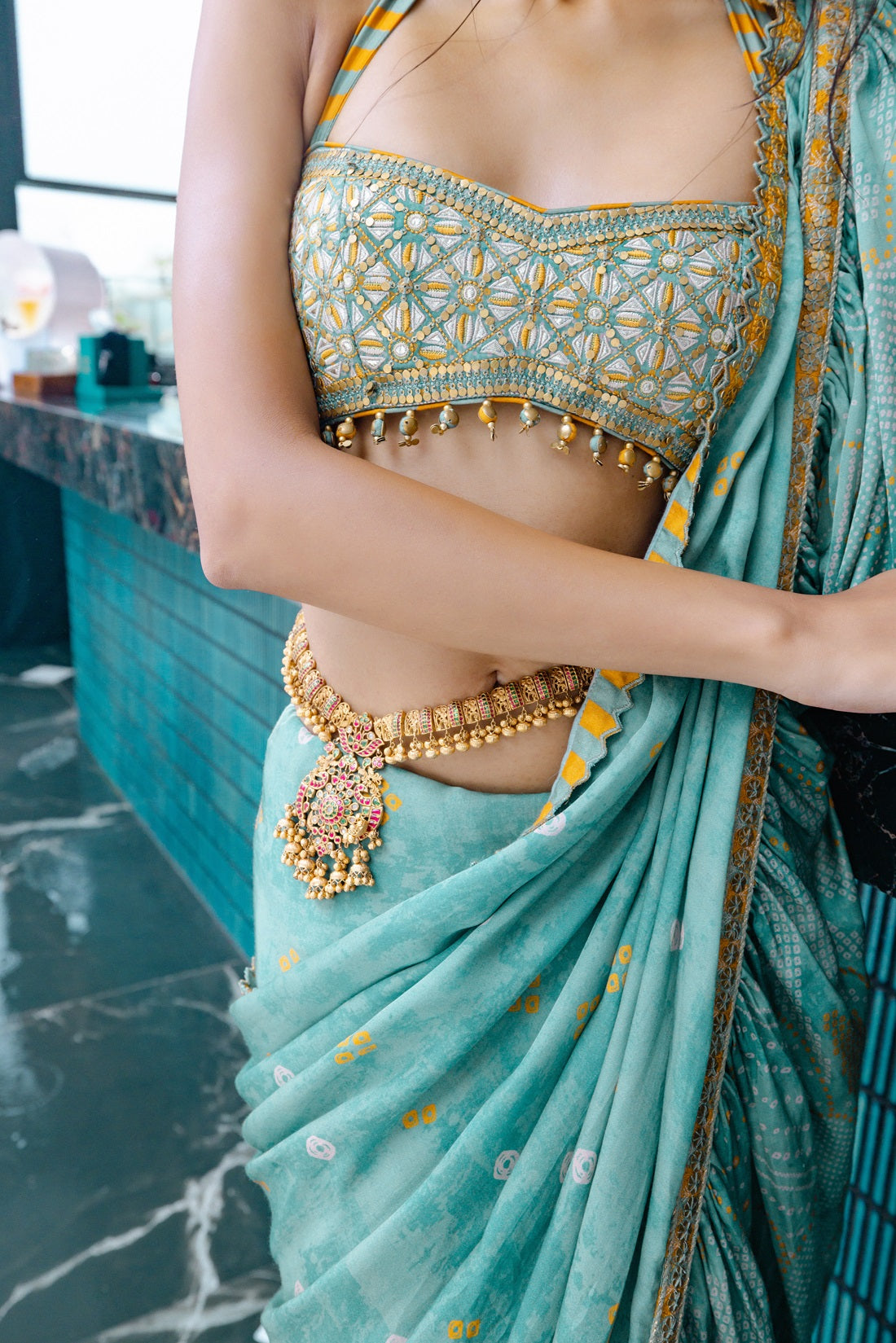 Sage Draped Saree