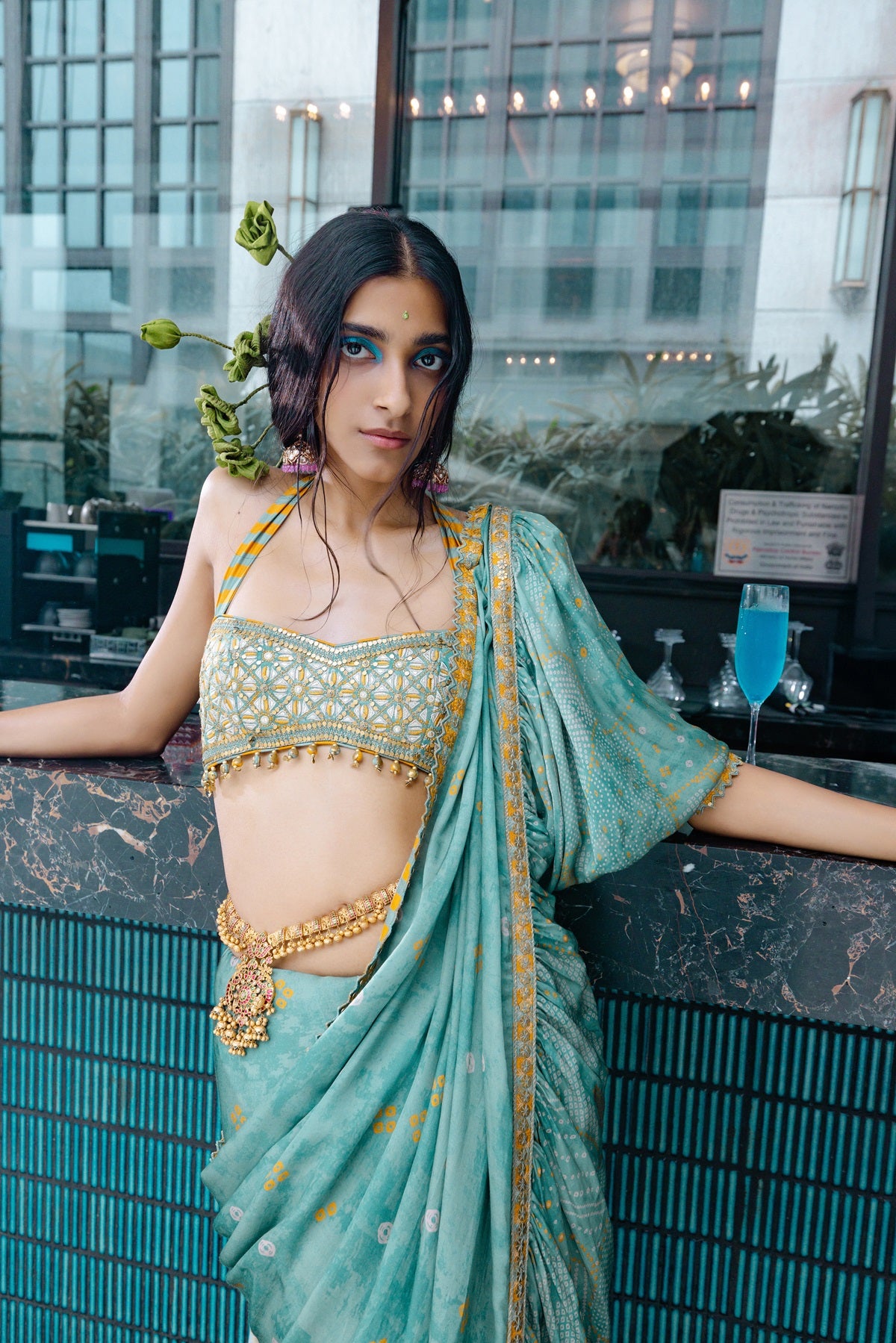 Sage Draped Saree