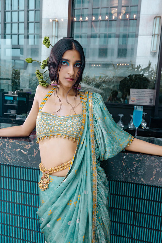 Sage Draped Saree