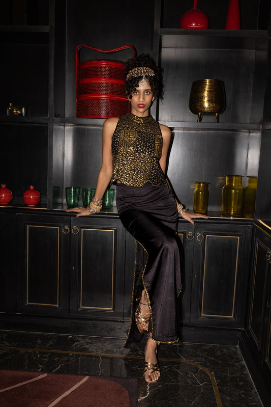 Artistic Coin top and Skirt