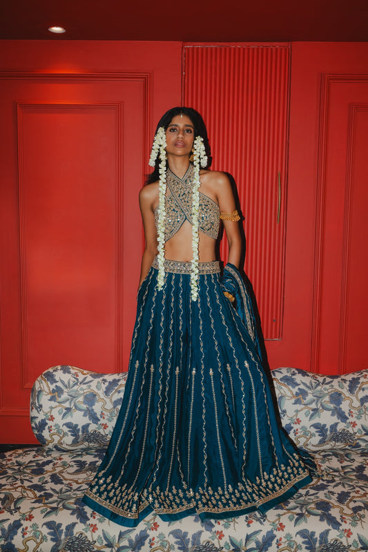 Teal Sharara Set
