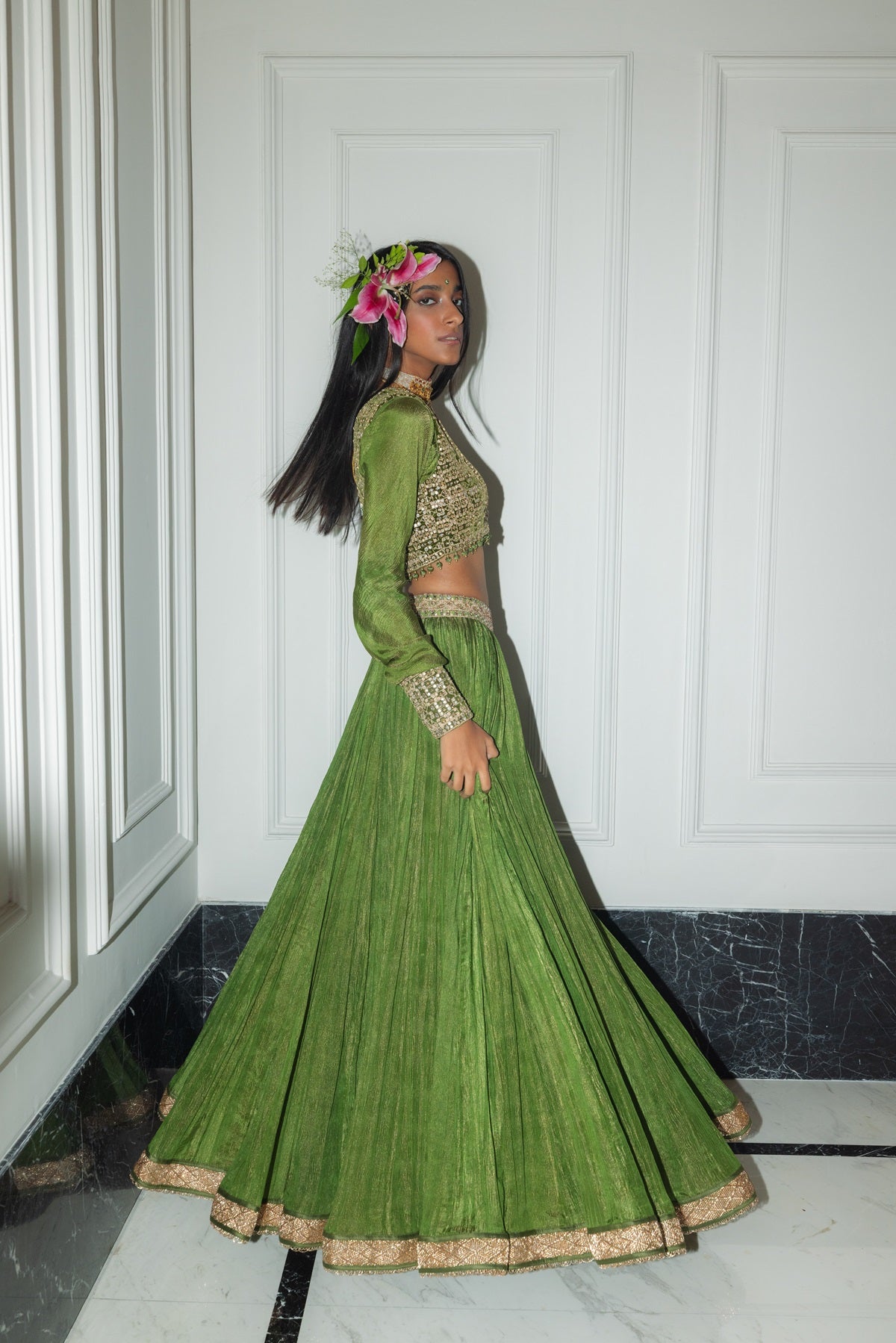 Crushed Lehenga set