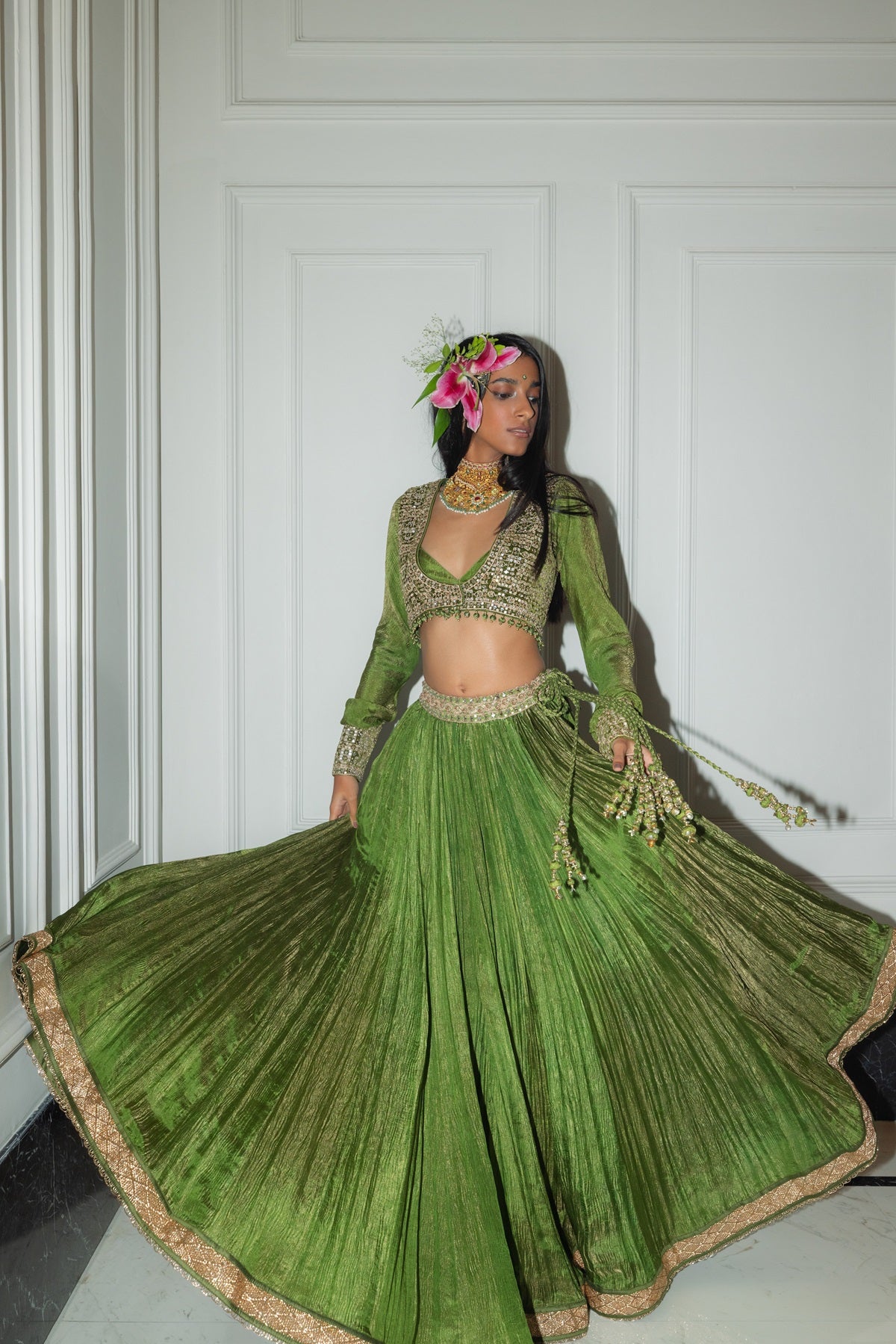 Crushed Lehenga set